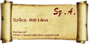 Szűcs Adriána névjegykártya
