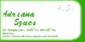 adriana szucs business card